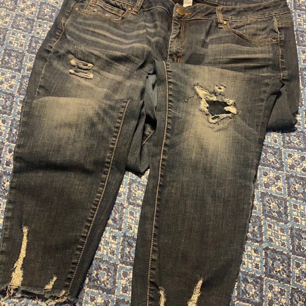 Lane Bryant  Destructed Denim Skinny Jeans 💙